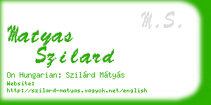 matyas szilard business card