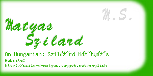 matyas szilard business card